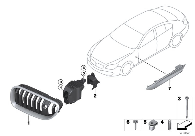 Genuine BMW 51137370396 Grille, Side Panel, Front, Right (Inc. 650i, 650iX & M6) | ML Performance UK UK Car Parts