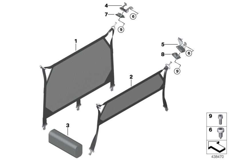 Genuine BMW 51477399195 Luggage Partition Net, Front SCHWARZ (Inc. X1) | ML Performance UK UK Car Parts