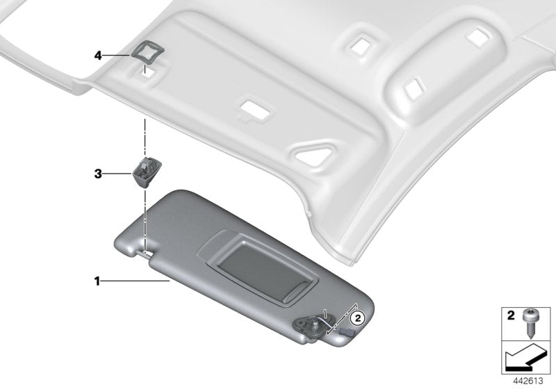 Genuine BMW 51167408571 G11 Sun Visor, Alcantara With Label, Left ELFENBEINWEISS (Inc. 750LiX, M760LiX & 740LeX) | ML Performance UK UK Car Parts