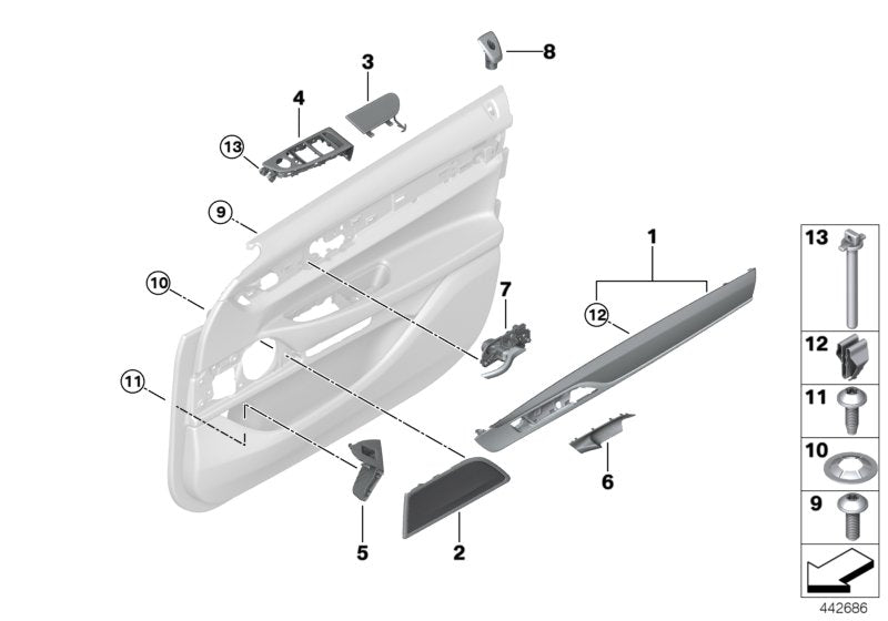 Genuine BMW 51418077764 G11 Trim, Door, Piano Varnish, Front Right BLACK (Inc. 730Ld, 750Li & 745e) | ML Performance UK UK Car Parts