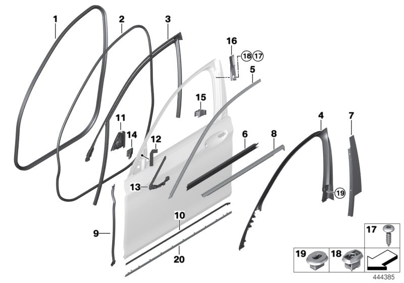 Genuine BMW 51337397860 G11 Window Frame Cover, Front Right Door GLANZSCHWARZ (Inc. 745LeX, Alpina B7 & 730Li) | ML Performance UK UK Car Parts