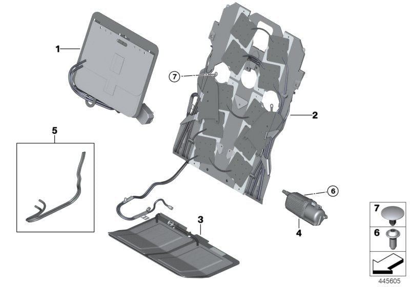 Genuine BMW 52106998601 EWB RR11 Pneumatic Seat Mat, Rear Left (Inc. 740e, 725d & M760iX) | ML Performance UK UK Car Parts