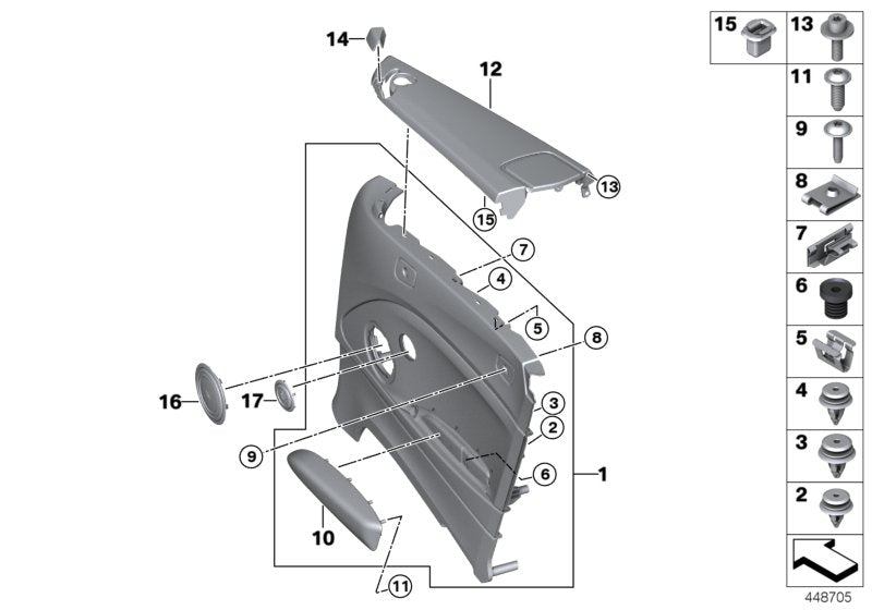 Genuine BMW 51439490020 Side TriCover, Leather, Right BLACK EXKLUSIV (Inc. 228i, 218d & 230iX) | ML Performance UK UK Car Parts