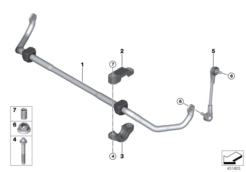 Genuine BMW 31306873462 G30 G16 Stabilizer Front With Rubber Mounting (Inc. 520i 1.6, 840i & 518d) | ML Performance UK UK Car Parts