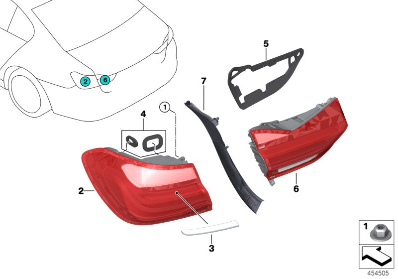 Genuine BMW 63212583246 G11 Rear Light In Trunk Lid, Right (Inc. 750i, 740iX & 740eX) | ML Performance UK UK Car Parts