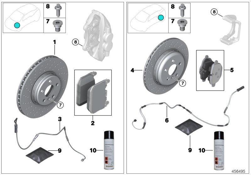 Genuine BMW 34212284804 Carbon Ceramic Brake Rotor, Right 396X26mm (Inc. M5 & M6) | ML Performance UK UK Car Parts