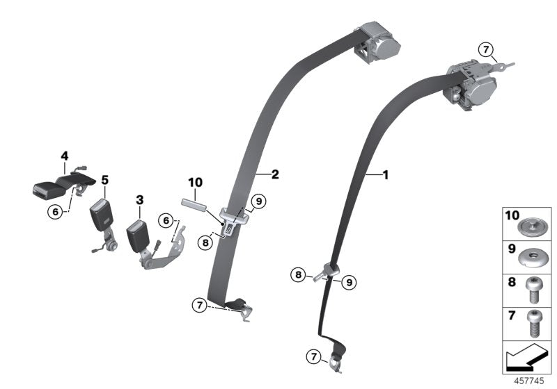 Genuine BMW 72117435930 G11 Lower Belt Rear Center CANBERRABEIGE (Inc. M760iX, 745e & 730d) | ML Performance UK UK Car Parts