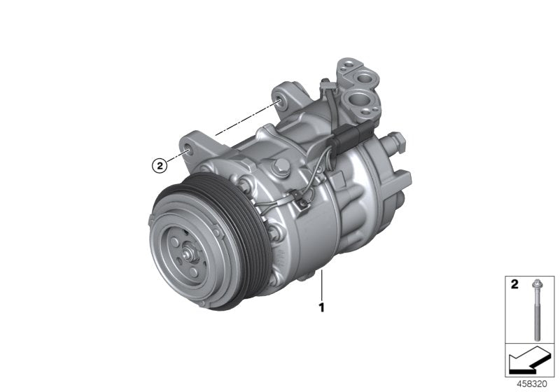 Genuine BMW 64526995918 G07 G14 G15 Rp A/C Compressor With Magnetic Clutch R134A/R1234YF (Inc. X7 M50dX, 518d & 530i) | ML Performance UK UK Car Parts