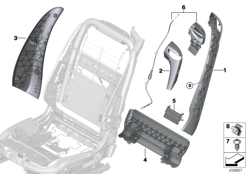 Genuine BMW 52107261792 Trim For Backrest, Outer Right SCHWARZ (Inc. 428iX, 650iX 4.4 & 430i) | ML Performance UK UK Car Parts