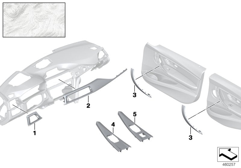 Genuine BMW 51167984635 F83 Decor Panel For Centre Console ESCHEMASER WEIß (Inc. 435i, 430iX & 430i) | ML Performance UK UK Car Parts