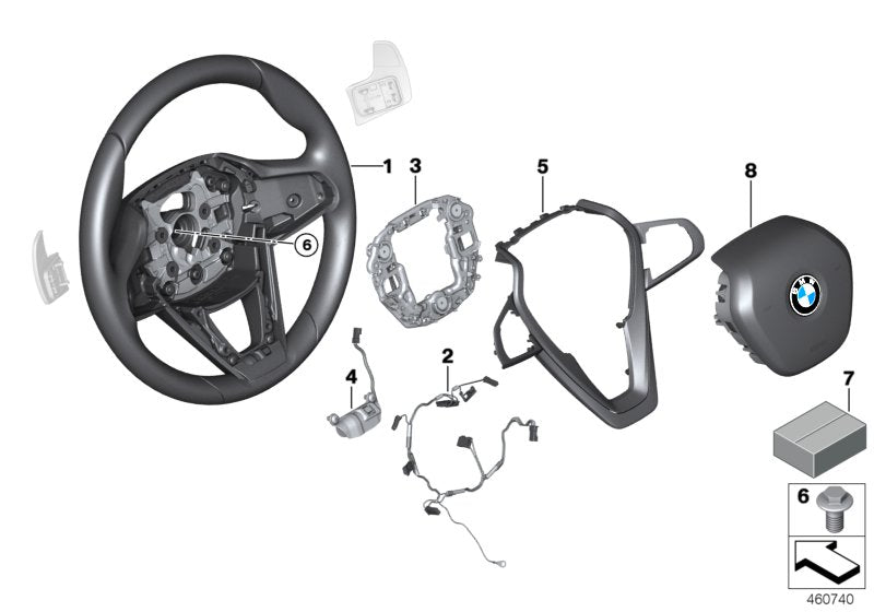 Genuine BMW 32307947916 G07 Decor TriCover, Steering Wheel BLACK (Inc. X7) | ML Performance UK UK Car Parts