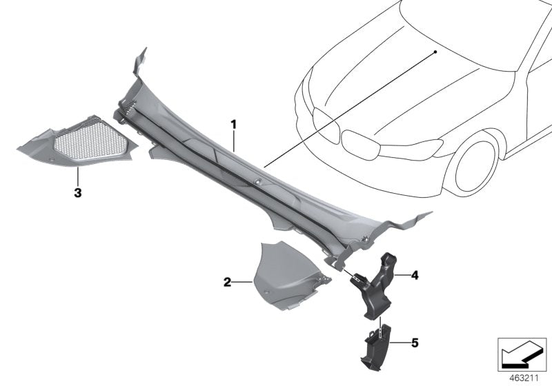 Genuine BMW 51717357243 G11 Cowl Panel Cover, Part 2 (Inc. 740e, 750iX & 745e) | ML Performance UK UK Car Parts