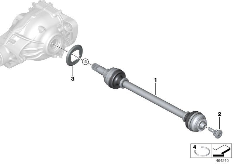 Genuine BMW 33209452904 G20 G29 Output Shaft, Rear Right (Inc. 330i, 330iX & Z4 20i)