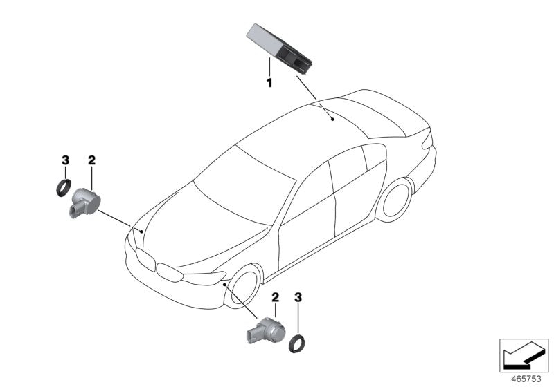 Genuine BMW 66209361561 F90 G11 Ultrasonic Sensor, Singapore Gray WB41 (Inc. 750LiX 4.4, 740Le & 740iX) | ML Performance UK UK Car Parts