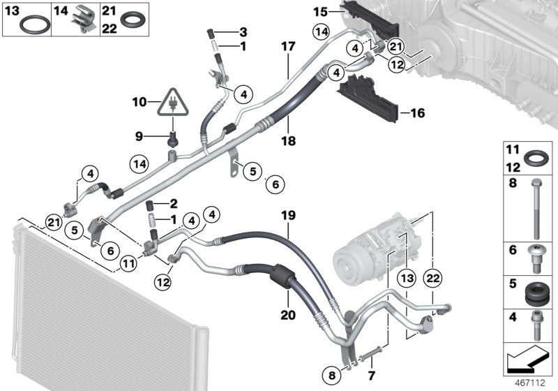 Genuine BMW 64539159908 Pressure Hose Assy (Inc. 535i & 535iX) | ML Performance UK UK Car Parts