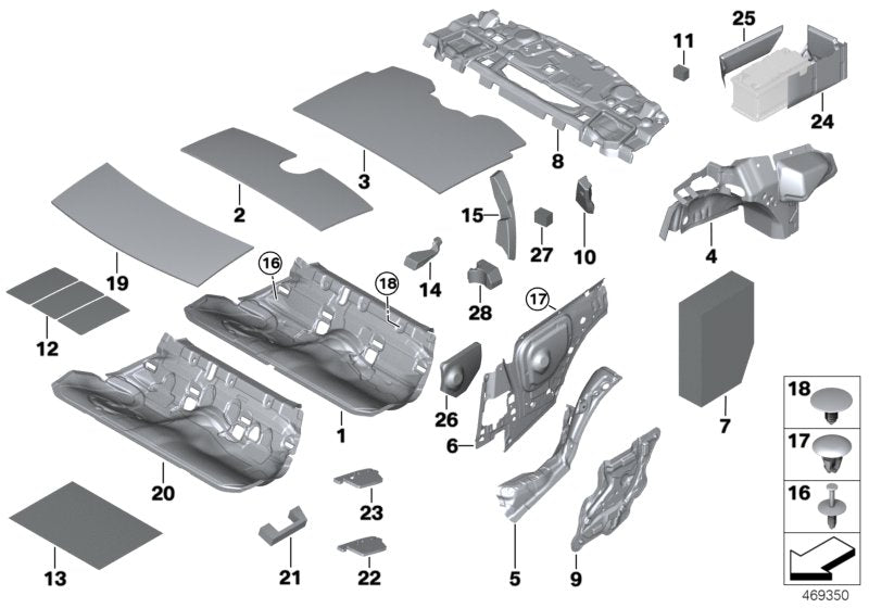 Genuine BMW 51487284985 Sound Insulation, Side Panel, Rear Left (Inc. 428i, 420dX & 440i) | ML Performance UK UK Car Parts