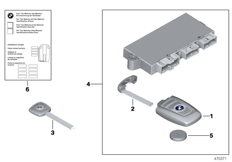 Genuine BMW 51210037276 Set Of Keys With Cas Control Unit 315 MHZ (Inc. 750LiX 4.4, Alpina B7L & Alpina B7LX) | ML Performance UK UK Car Parts