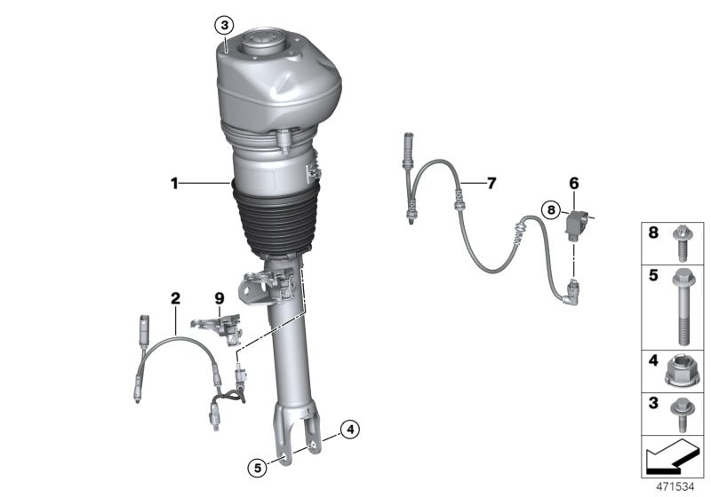 Genuine BMW 37106899039 G11 Rp Air Suspension Strut Front Left HIGH (Inc. 750i & 750Li) | ML Performance UK UK Car Parts