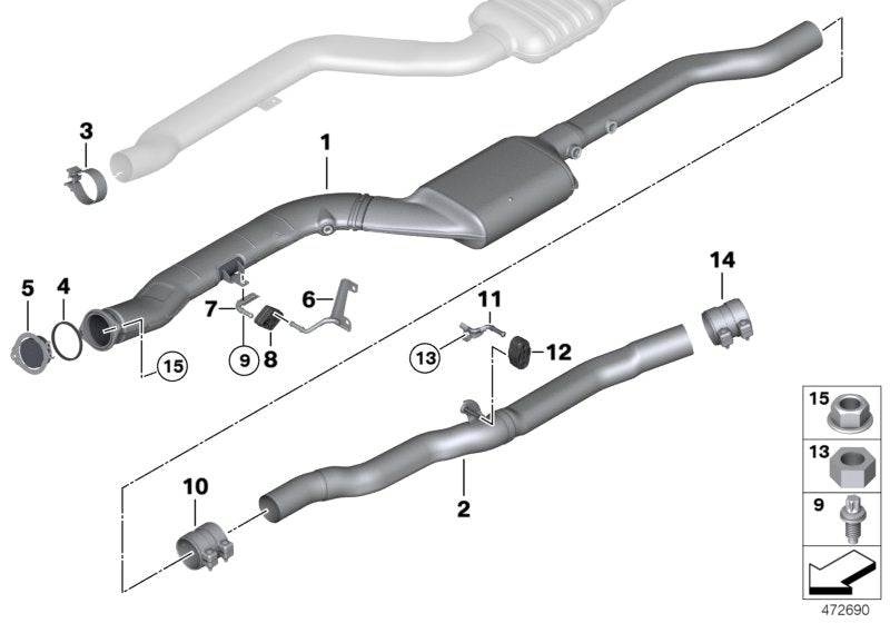 Genuine BMW 18307823923 Intermediate Pipe (Inc. 525d, 530dX & 530d) | ML Performance UK UK Car Parts