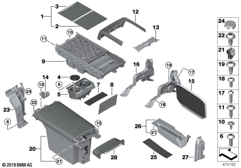 Genuine BMW 51169354208 Locking Mechanism For Armrest (Inc. 745eX, 730LdX & 740LiX) | ML Performance UK UK Car Parts