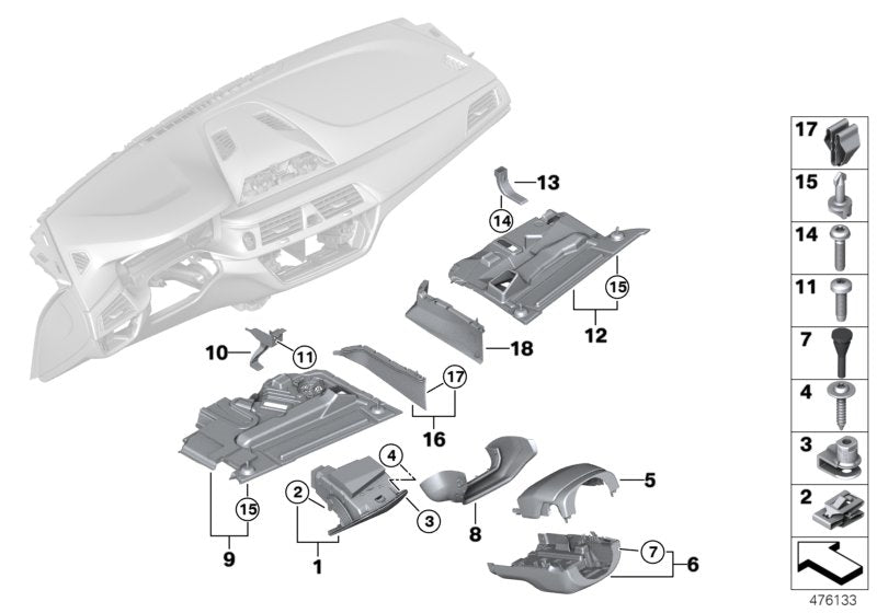 Genuine BMW 51459363693 G30 G11 G31 Cover Panel Tunnel Passenger's Side CANBERRABEIGE (Inc. 730Li, 730dX & 725d) | ML Performance UK UK Car Parts