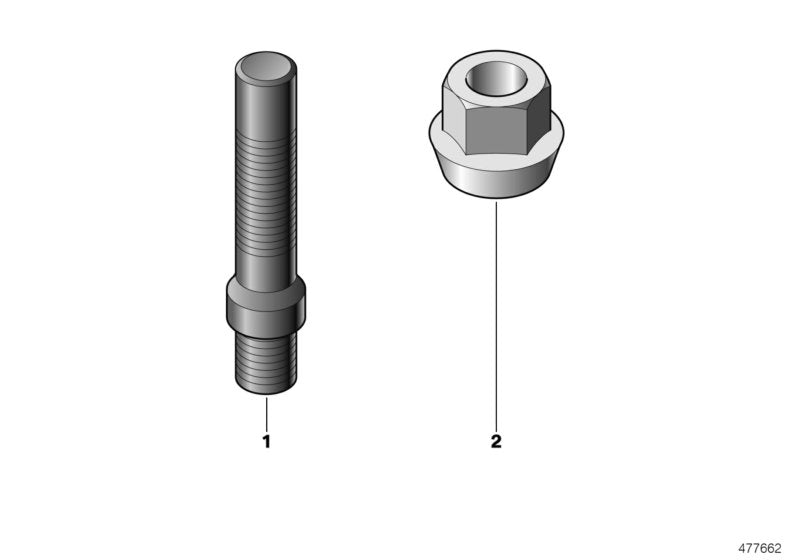 Genuine BMW 36108417046 Wheel Bolt M12X1,5 L=60 mm (Inc. M235i Racing & M4 GT4)