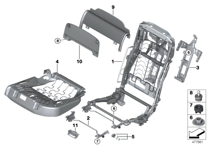 Genuine BMW 52207357895 G11 Seat Mechanism Left (Inc. 730LdX, 730i & 740i) | ML Performance UK UK Car Parts