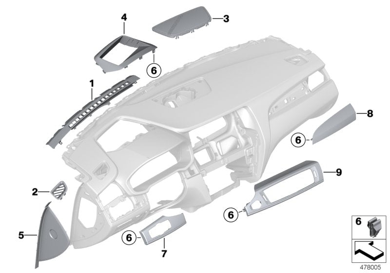 Genuine BMW 51459184124 F25 F26 Cover Instr.Panel, Driver's Side Left hand drive (Inc. X3) | ML Performance UK UK Car Parts