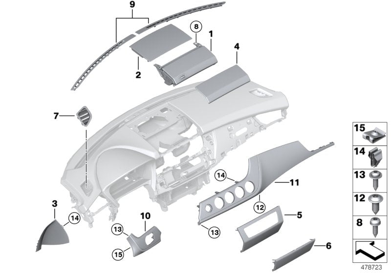 Genuine BMW 51459322738 E89 Trim For Dashboard Leather Top Center SCHWARZ/BRAUN (Inc. Z4 35is, Z4 28i & Z4 23i) | ML Performance UK UK Car Parts