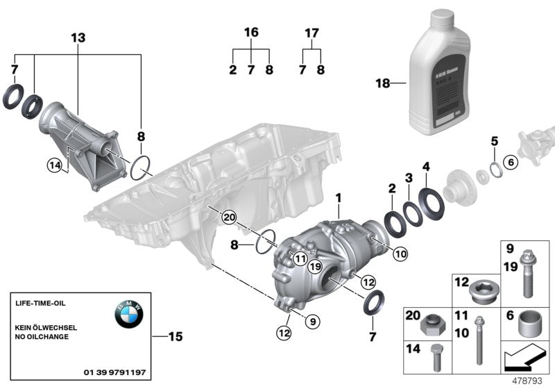 Genuine BMW 31507613576 E71 At-Front Differential I=3,91 (Inc. X6 35iX) | ML Performance UK UK Car Parts