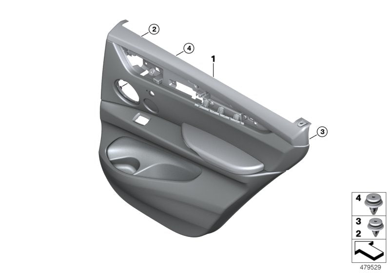 Genuine BMW 51427415412 F16 Door Lining Leather Rear Right TERRA (Inc. X6) | ML Performance UK UK Car Parts