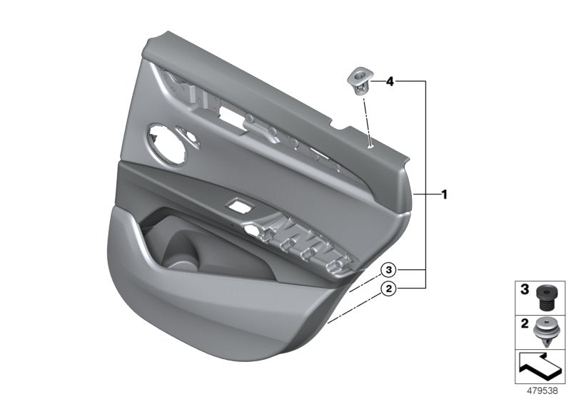 Genuine BMW 51427944718 Door Trim Panel, Rear, Right ANTHRAZIT/GREY (Inc. X1) | ML Performance UK UK Car Parts