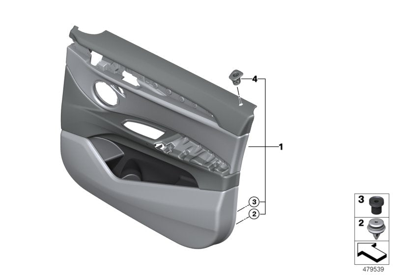 Genuine BMW 51417438055 Door Trim Panel, Front Left ANTHRAZIT/ROT (Inc. X1) | ML Performance UK UK Car Parts