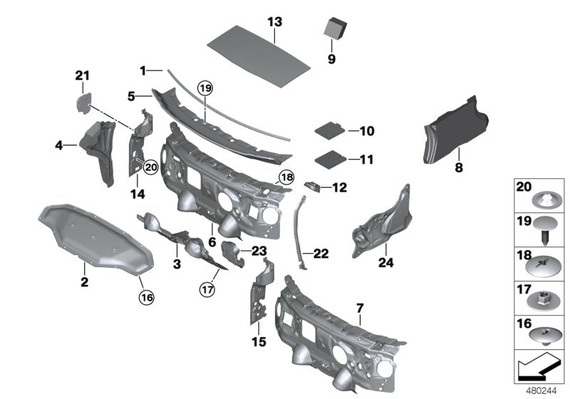 Genuine BMW 51487301562 F46 Sound Insulation For Bulkhead, Adapter (Inc. 218d, 225xe & 225iX) | ML Performance UK UK Car Parts