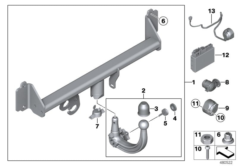 Genuine BMW 71606874097 F25 F26 Removable Ball (Inc. X4 28iX & X3) | ML Performance UK UK Car Parts