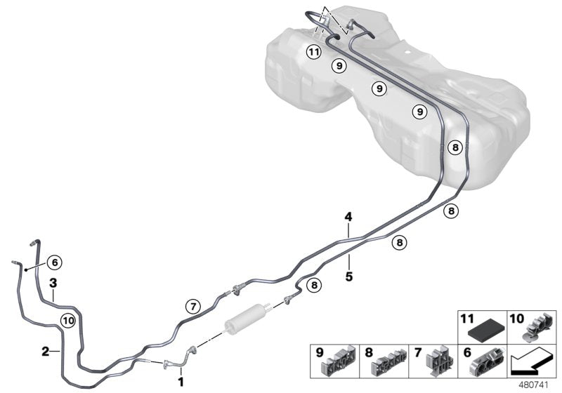 Genuine BMW 16127386652 G30 G11 Front Fuel Feed Line (Inc. 520dX, 730LdX & 725Ld) | ML Performance UK UK Car Parts