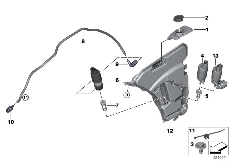 Genuine BMW 67637345844 G32 F90 RR11 Wash Pump/Fluid Container (Inc. Phantom, 620d & 630d) | ML Performance UK UK Car Parts