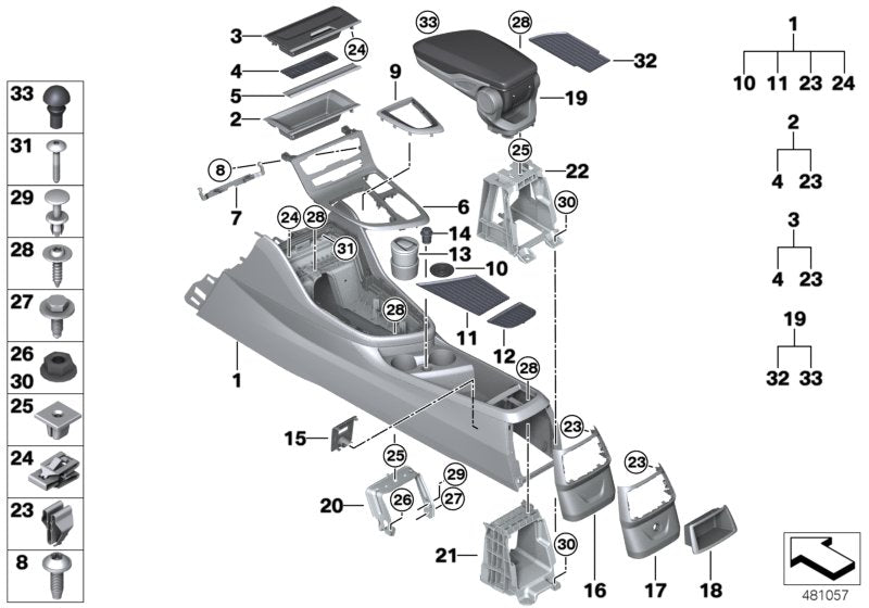 Genuine BMW 51169285393 F46 Insert Mat For Center Console Left hand drive (Inc. 220dX, 214d & 225iX) | ML Performance UK UK Car Parts