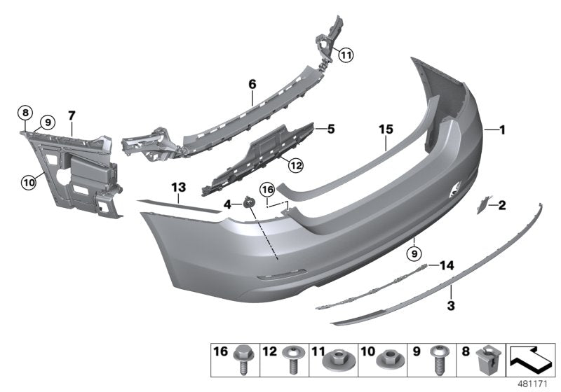 Genuine BMW 51127496110 Bumper Trim Panel, Primed, Rear BASIS 2-FLUTIG (Inc. 420iX, 425d & 420d) | ML Performance UK UK Car Parts