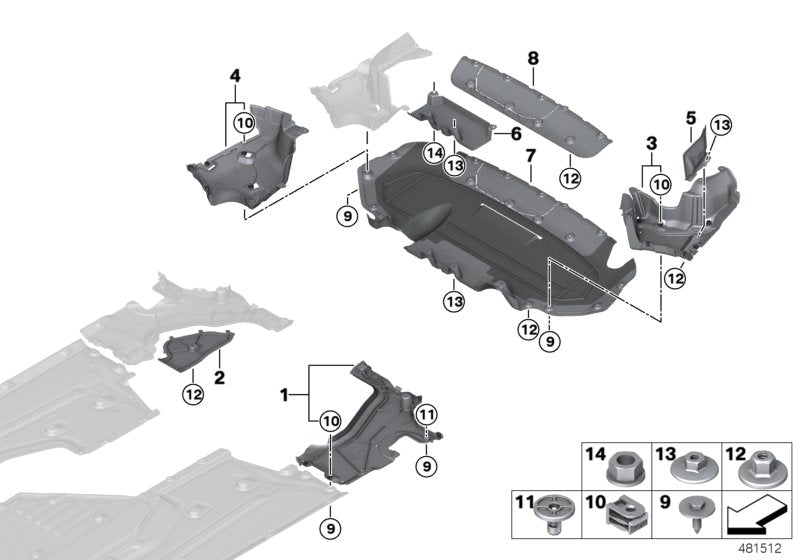 Genuine BMW 51757374766 G14 G16 G15 Underbody Panelling, Rear Right (Inc. 840dX, 840i & 840iX) | ML Performance UK UK Car Parts