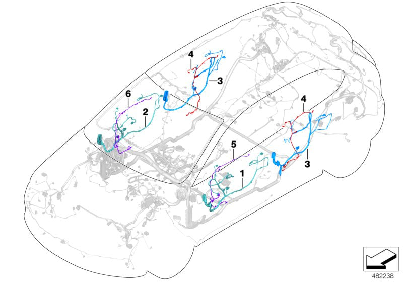 Genuine BMW 61128795812 F39 Co-Driver's Side Door Cable Harness (Inc. X2) | ML Performance UK UK Car Parts