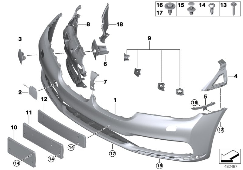 Genuine BMW 51117402813 G11 TriCover, Bumper, Primed, Front PDC/SRA/PMA (Inc. 750i, 750dX & 740Li) | ML Performance UK UK Car Parts