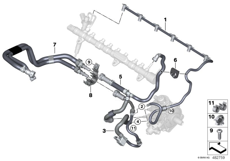 Genuine BMW 13538575461 G30 G02 G31 Fuel Feed Line (Inc. 520d, 520d ed & 520dX) | ML Performance UK UK Car Parts