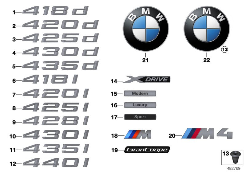 Genuine BMW 51147356329 Label 418D (Inc. 418d) | ML Performance UK UK Car Parts