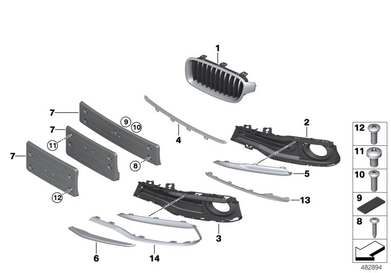 Genuine BMW 51117464491 Open Grid, Left EDITION SPORT (Inc. 340i & 340iX) | ML Performance UK UK Car Parts