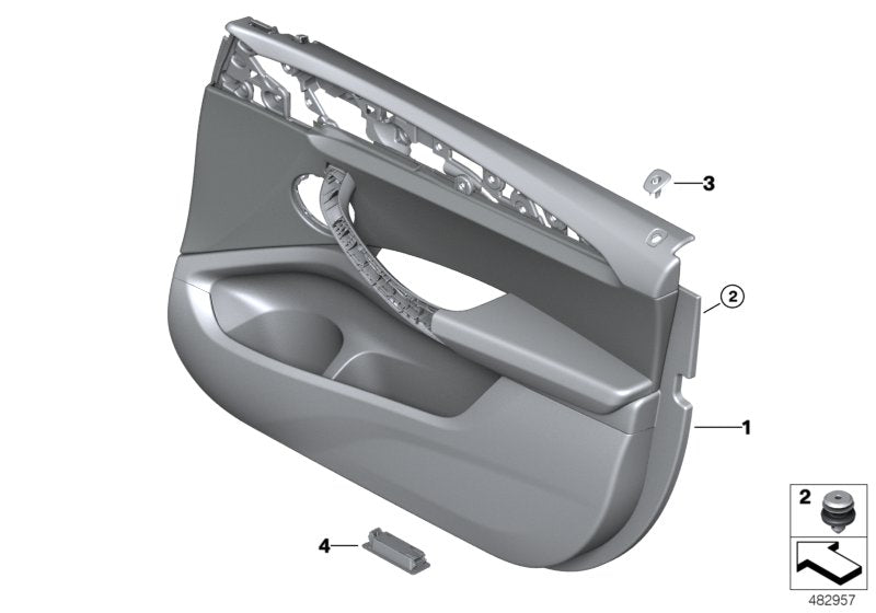 Genuine BMW 51418747125 Door Trim Panel, Front Left TARTUFO (Inc. X3) | ML Performance UK UK Car Parts