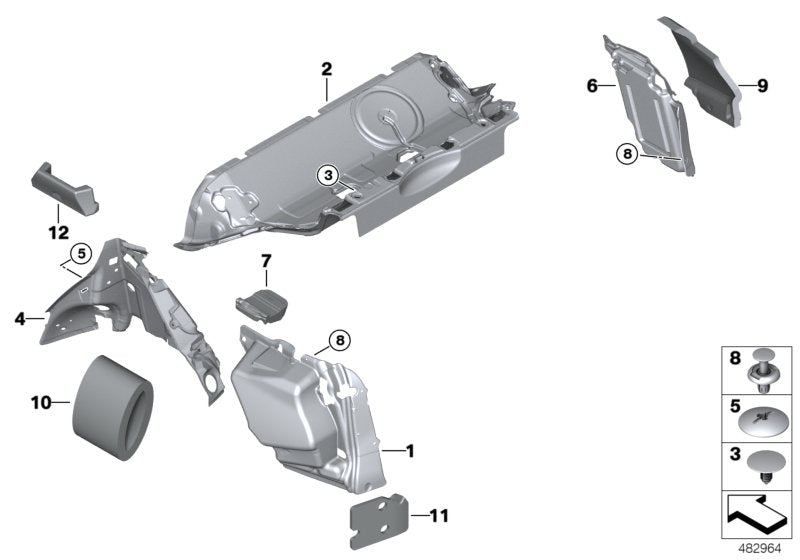 Genuine BMW 51482006746 Sound Insulation Trunk Right (Inc. X3) | ML Performance UK UK Car Parts