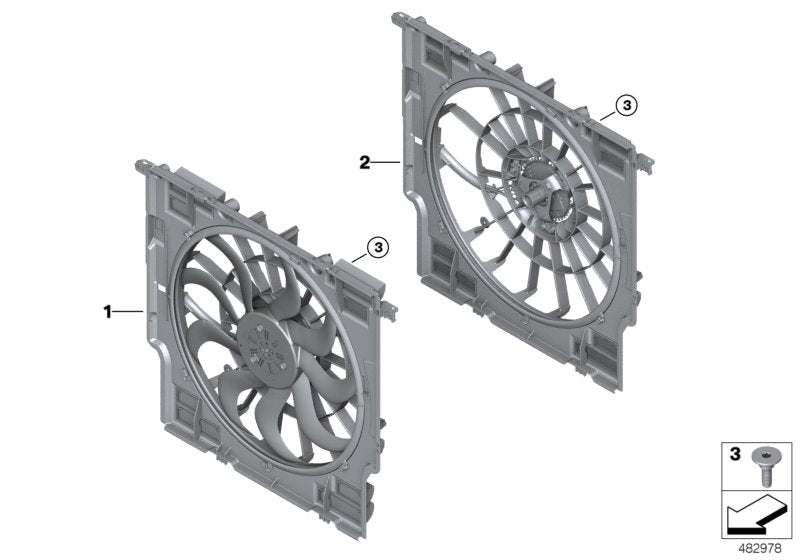 Genuine BMW 17118642752 Fan Housing With Fan 1000W (Inc. X3 M & X4 M) | ML Performance UK UK Car Parts