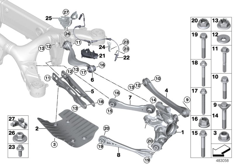 Genuine BMW 37146883143 G05 G07 Holder Acceleration Sensor Left Rear (Inc. X5) | ML Performance UK UK Car Parts