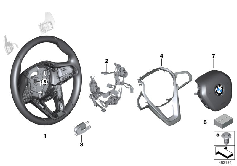 Genuine BMW 32306883780 G01 G02 Cover, Steering Wheel (Inc. X3) | ML Performance UK UK Car Parts